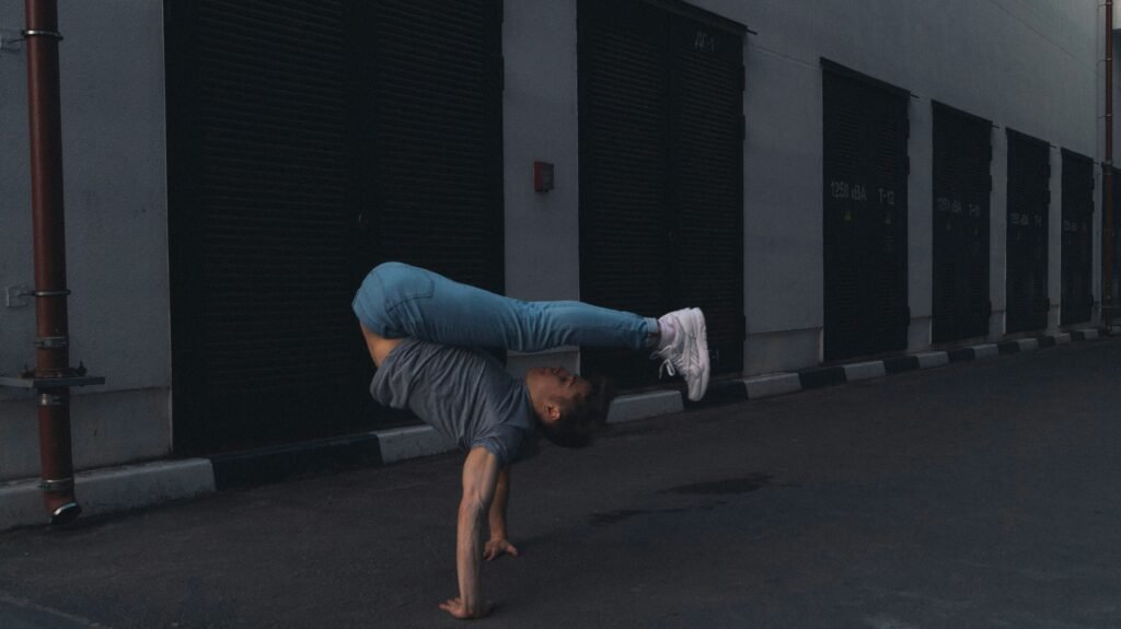 man doing handstand